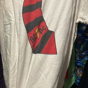 White T-Shirt with Red and Black Graphic